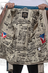 Michel Vaillant Michel 2 ecru leather jacket for men